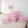 thumbnail image 6 of Manfei Watercolor Amphibian Axolotl 7-Piece King Bedding,Cute Salamander Pattern King Bed in a Bag,Pink Reversible, 6 of 7