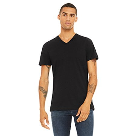 BELLA+CANVAS T-Shirt Jersey à Col en V pour Homme, TG, Noir