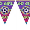 Soccer Ball 'Go Girl' Pennant Banner (1ct)