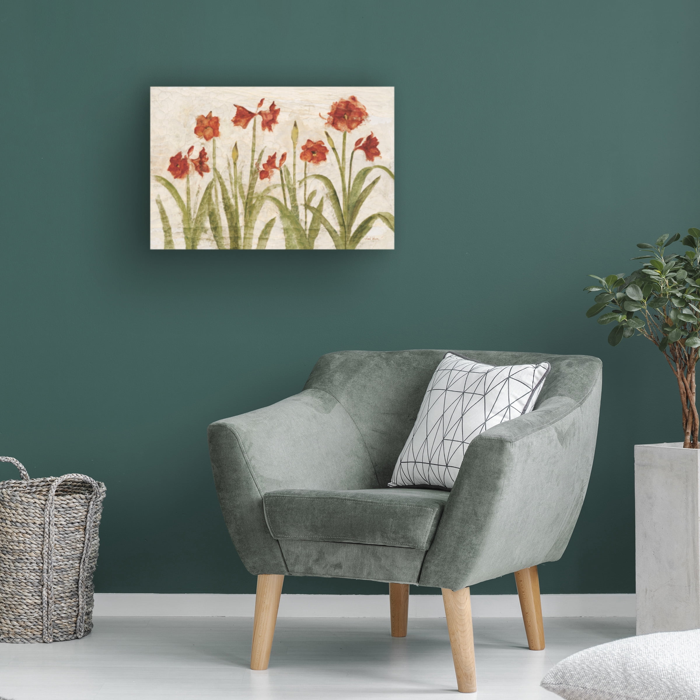 Cheri Blum 'Row of Red Amaryllis Light' Canvas Art