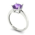 thumbnail image 2 of 2 ct Cushion Cut Simulated Alexandrite Solitaire Engagement Ring for Women in 18K White Gold, 2 of 5