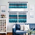 thumbnail image 2 of Farmhouse Aqua Blue Grey Kitchen Curtains Sets for Windows 36 Inch Length, Country Vintage Wooden Rod Pocket Window Treatments Tier Curtains and Valances Set for Bedroom/Bathroom, 2 of 8