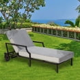 thumbnail image 2 of Authentic Hotel and Spa Authentic Turkish Cotton Grey Towel Cover for Standard Size Chaise Lounge Chair, 2 of 4