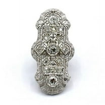 Edwardian Filigree Women's Engagament Ring For Her Gift 1.9 Ct Diamond 14K White Gold Over