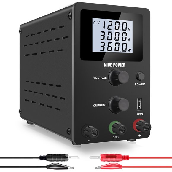 NICE-POWER DC Power Supply R-SPS1203D Variable 120V 3A Adjustable Bench Power Supply