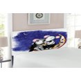 thumbnail image 2 of Animal Headboard, Mouse Couple Sitting on the Cheese Flavoured Moon Bride Groom Valentines Wedding Art, Upholstered Decorative Metal Bed Headboard with Memory Foam, Full Size, Multicolor, by Ambesonne, 2 of 4