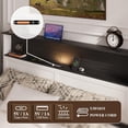 thumbnail image 5 of UHOMEPRO Full Size Bed Frame with Charging Station and LED Light, Wood Platform Bed with Headboard and Footboard, Holds 550lbs, Easy Assembly, No Box Spring Needed, Black and White, 5 of 9