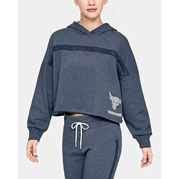 Under Armour Womens Project Rock Taped Fleece Hoodie XL 1346014-408