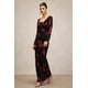 thumbnail image 4 of Vestido Bellabarnetten Monroe con cuello en V y manga larga con estampado largo, 4 of 6