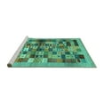thumbnail image 2 of Ahgly Company Machine Washable Indoor Rectangle Abstract Turquoise Blue Contemporary Area Rugs, 2' x 5', 2 of 4