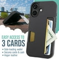 thumbnail image 2 of Smartish® iPhone 16 Wallet Case - Wallet Slayer Vol. 2 [Slim + Protective] Credit Card Holder w/Kickstand - Drop Tested Hidden Card Slot Cover Compatible w/Apple iPhone 16 - Black Tie Affair, 2 of 6