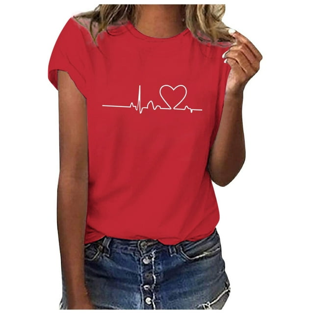 Unisex T Shirt Printed Pattern Casual Fashion Soild Color Short Sleeve Tops