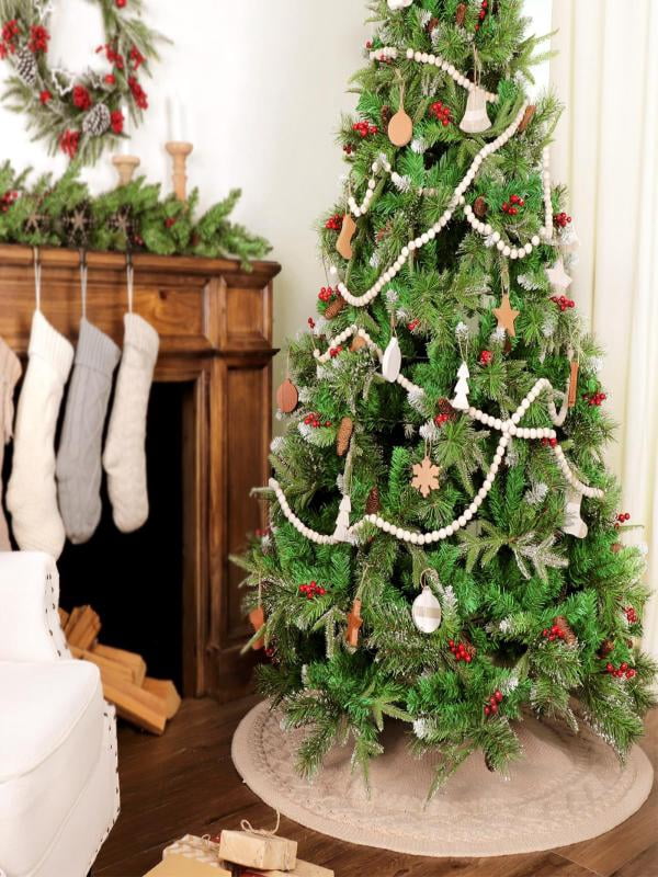 Jupe De Sapin De Noël - Collier Décoratif Tricoté Pour Cacher Le Pied - Décoration Rustique D'Intérieur (72x58 Cm) - 7