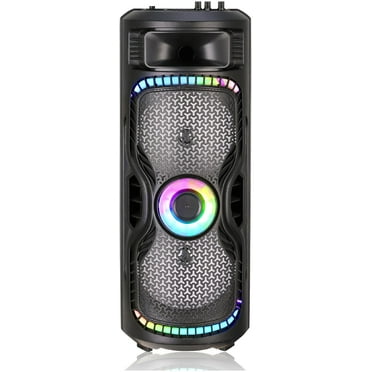TOPTECH BRAZE-8 Bluetooth Speaker, Dual 8" Woofer Disco Lights, Black