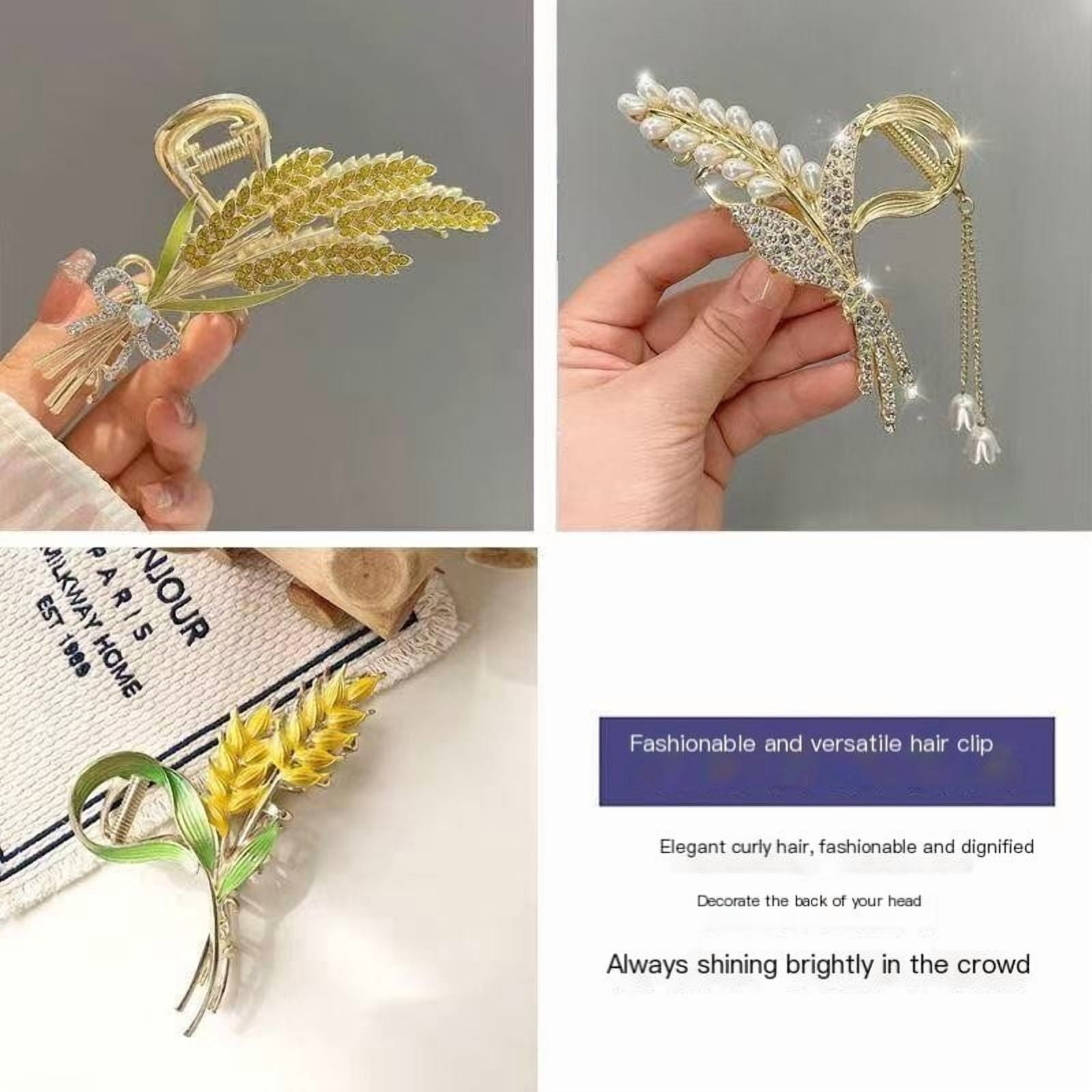 Wheat Ear Hair Clip Shark Claw Clip for the Back of the Head Floral Hair Accessories New Year Gift Set for Girlfriend