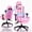 Pink, variant on Mr IRONSTONE Gaming Chair with Bluetooth Speakers and RGB LED Lights, Ergonomic Massage Computer Chair with 3D Armrests and Footrest, Red/Black