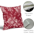 thumbnail image 4 of Vintage Floral Pillow Covers 20x20 Inch Set of 2 Wine Red Floral Outdoor Decorative Throw Pillows Chinoiserie Flower Pillowcases Rustic Farmhouse Cushion Covers for Couch Home Decor, 4 of 6