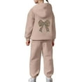 thumbnail image 5 of oqasdz Girls Clothes y2k Long Sleeve Sweatsuit with Bow Print Design Hoodies and Joggers Sweatpants Cute Outfit for Athletic Sports Cozy Soft Lightweight Casual Stylish Playwear, 5 of 7