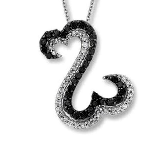 2Ct White Real Moissanite Double Open Heart Pendant 14K White Gold Plated Silver