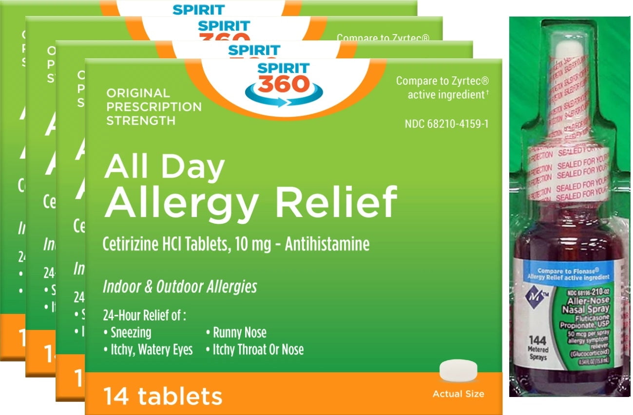 Spirit Cetirizine 10mg NonDrowsy Allergy Relief Tablets Antihistamine