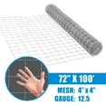 thumbnail image 4 of CAPHAUS 12.5 Gauge Galvanized Welded Fence Wire Roll, with 4” x 4” Square Mesh Opening, Wire Mesh Fencing Roll for Vegetables Garden Netting Chicken Coop Animal Enclosure (72 in. x 100ft.), 4 of 9