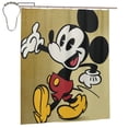 thumbnail image 2 of Cortina de ducha de Mickey Mouse con dibujos animados, cortinas de ducha para baño con 12 ganchos, impermeable, lavable, poliéster, juego de decoración para el baño, 60 x 72 pulgadas, hierro, 2 of 8