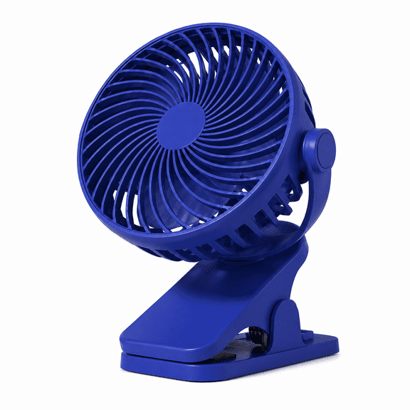Rechargeable Clip on Fan, Portable USB Desk Fan with 3 Speeds, 360° Adjustable Clip & Freestanding Mini Fan for Bedroom Office Dorm, Dark blue