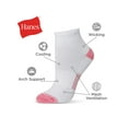 Hanes XTemp Women's Ankle Socks, 6Pairs White Assorted Stripes 59