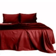 thumbnail image 2 of The Great American Store- King Waterbed Sheets Attached (72 x 84) Inch, 100% Natural 650 TC Cotton, 4 PC Bed Sheet Set, 18 Inch Extra Deep Pocket, Long Staple Cotton (Solid Burgundy), 2 of 3