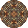 thumbnail image 1 of Ahgly Company Machine Washable Indoor Round Transitional Copper Brown Area Rugs, 3' Round, 1 of 7