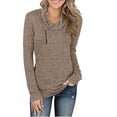 thumbnail image 1 of Nueva blusa ajustada de talla grande para mujer Otoño/Invierno 2022 con jersey de manga larga y cremallera en Color sólido, 1 of 5