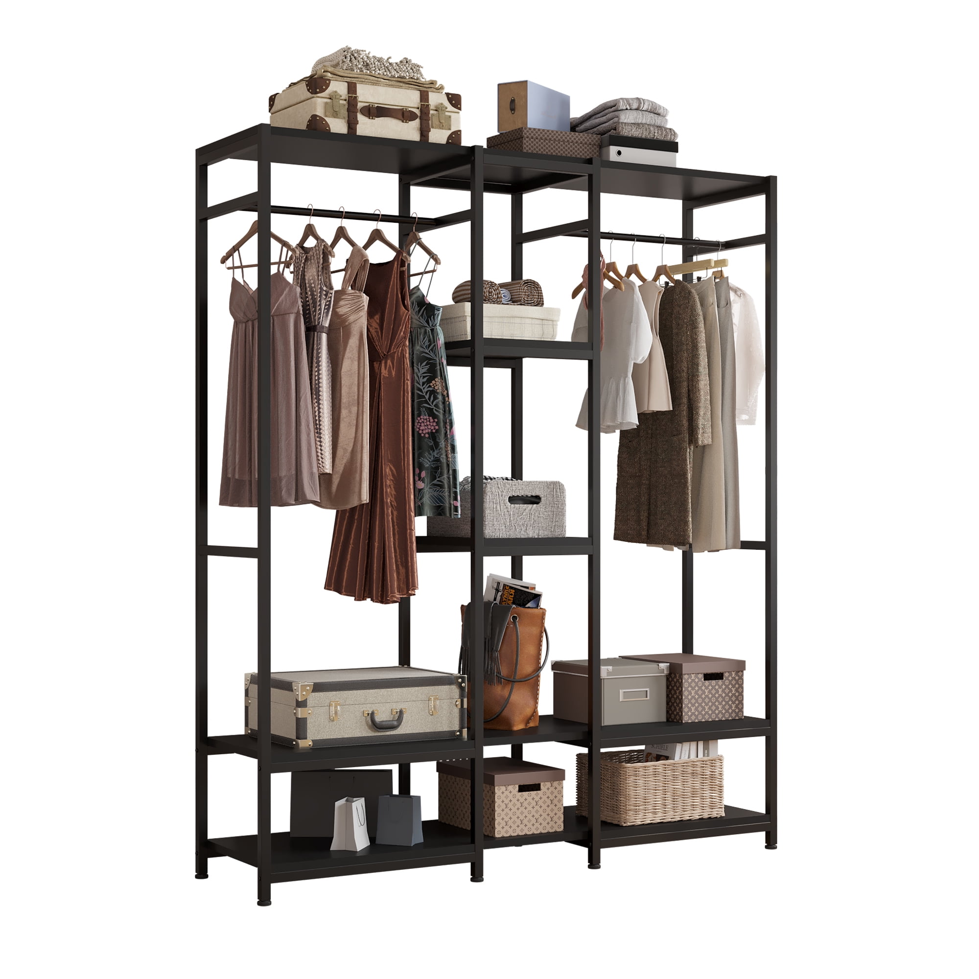 JOMEED Freestanding Closet Clothing Rack Organizer with Shelves and Hanging Rod