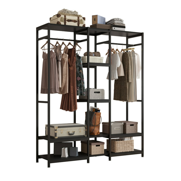 Lusimo Clothes Rack 4 Tiers Clothing Rack with Shelves Heavy Duty