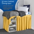 thumbnail image 3 of 30 Inch Drop Length Dorm Room Bed Skirt | Full XL Lightweight Ruffled Ruffled Dorm Bedskirt | College Dorm Bed Skirts | Microfiber Made | Golden Solid, 3 of 7
