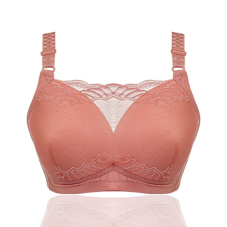 

Jeborah Women Bra No Rims Lace Beautiful Back Anti-Burnout Breast-Feeding Underwear