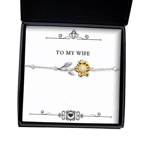 amangny Joke Wife Gifts, My Wife is an Awesome Groundskeeper, Funny Holiday Sunflower Bracelet Gifts for, Gift Ideas for Wife, Wife Gift Guide, Best Gifts for Wife