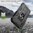 thumbnail image 5 of Compatible for iPhone Xs Case, iPhone X Case with HD Screen Protector 5.8 Inch,  Military Grade Built-in Magnetic Kickstand Shockproof Protective Cover Case for iPhone X/Xs, Black, 5 of 13