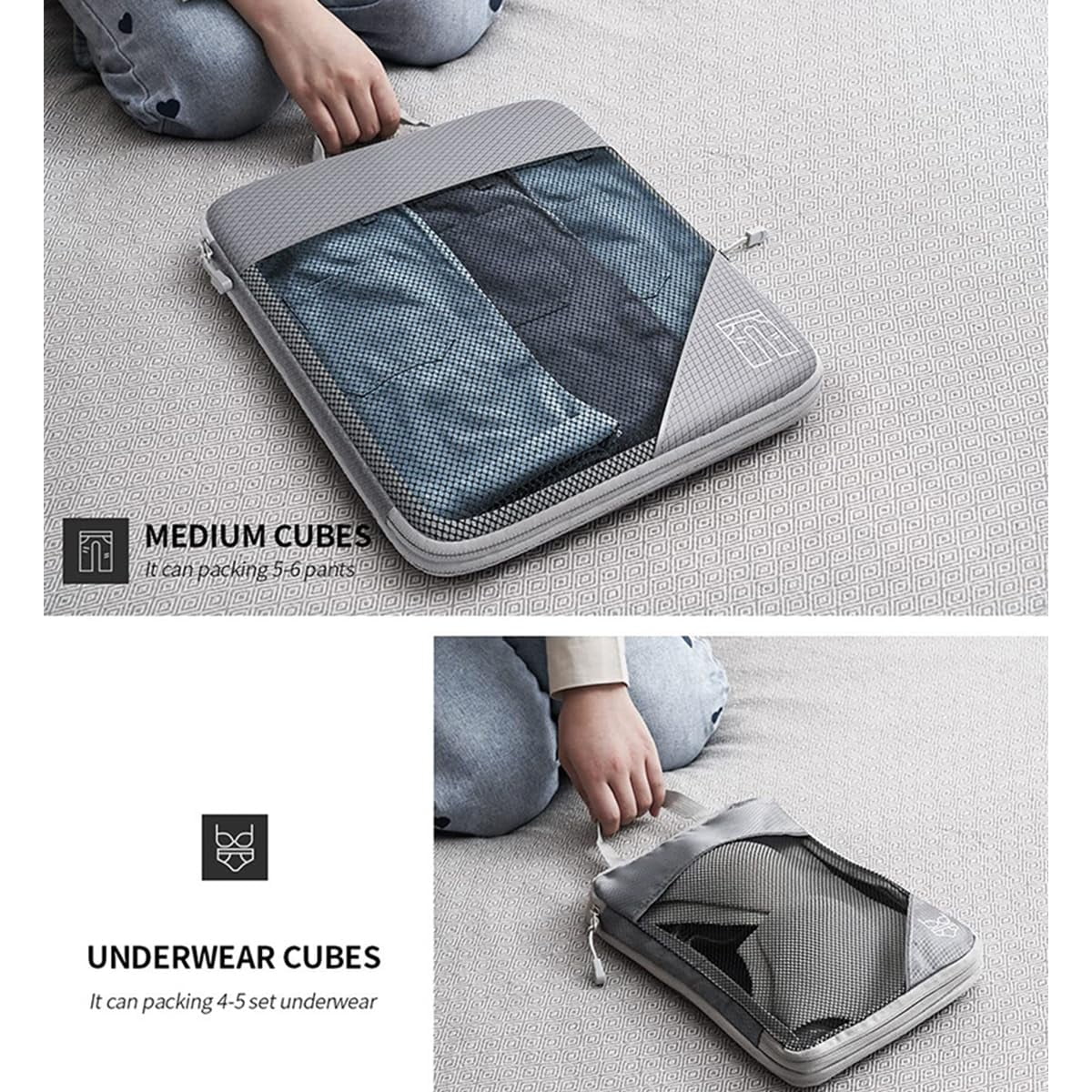 Simplifyliving Compression Packing Cubes, Travel Packing Cubes Compression for Carry Ons Mesh, Travel Cubes for Packing Compression