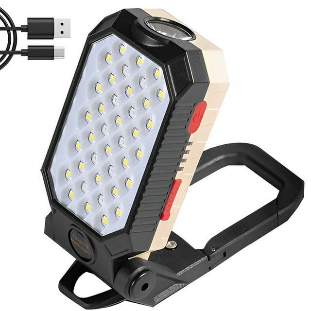 MesaSe LED Work Light Job Site Flashlight 2200mAh Magnetic COB Flood Light USB Rechargeable Outdoor Camping Lamp Portable Emergency Warning Light Security Light with Power Display