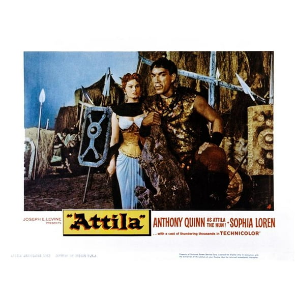 EVCMSDATTIEC005H Attila Aka Il Attila Il Flagello Di Dio Sophia Loren Anthony Quinn 1954 Movie Poster Masterprint, 14 x 11