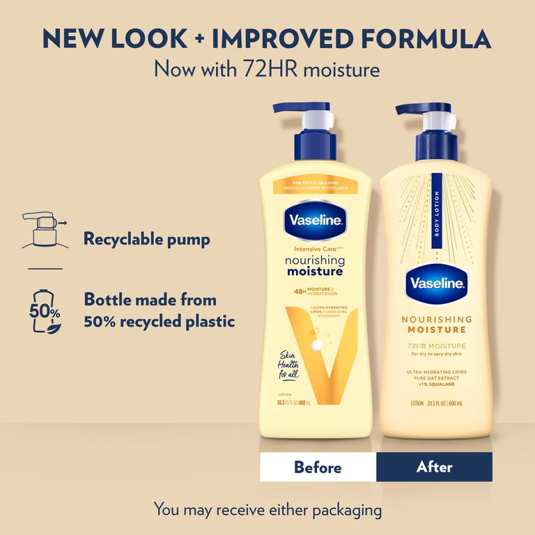 Vaseline, Nourishing Moisture Body Lotion, 20.3 Fl oz, For Dry