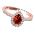 thumbnail image 3 of Aonejewelry 1.40 Ct. Ttw Diamond and Pear Shaped Garnet Ring in 10K Rose Gold, 3 of 4