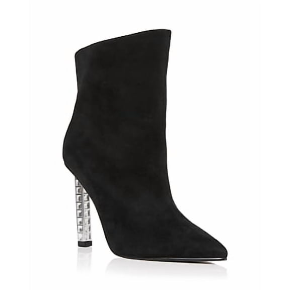 Aqua Women's Perin Heelede Booties Black Suede 9M