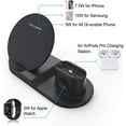 thumbnail image 2 of Wireless Charger, 3 in 1 Qi 10W Wireless Charging Dock Station Compatible for Apple iWatch 1/2/3/4, Airpods, iPhone 11 Pro Max/X/XS Max/8, Fast Charging Stand (Black), 2 of 8