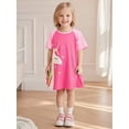 thumbnail image 3 of Emy Dola 2-7T Little Girl Cotton Casual Dress Short Sleeve Colorful Unicorn Graphic T-shirt Dresses, 3 of 8