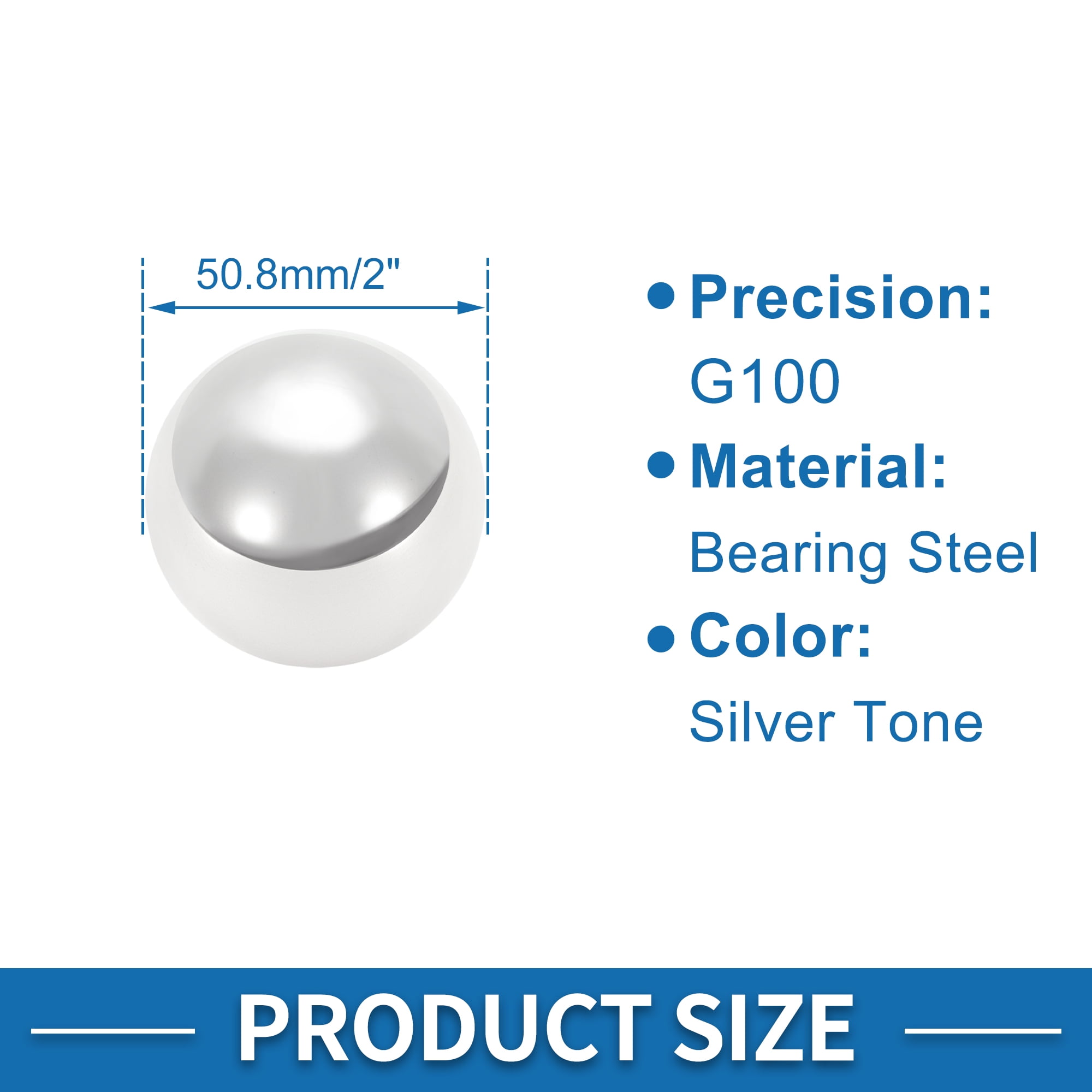 Unique Bargains 50.8mm Bearing Ball Bearing Steel G100 Precision Ball Silver Tone 1 Pc