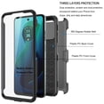 thumbnail image 4 of For Motorola Moto G 5G 2024 Phone Case, with [Built-in Screen Protector] and Belt Clip Holster, eBizWare Shockproof Heavy Duty Protective Rugged Case Kickstand Cover for Moto G 5G 2024 - Black, 4 of 9