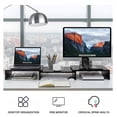 thumbnail image 4 of Behome Monitor Riser, Dual Monitor Stand Riser for 2 Monitors, Adjustable Length and Angle with 2 Slot, Computer Monitor Stand for Screen, Computer, Printer (Black), 4 of 6