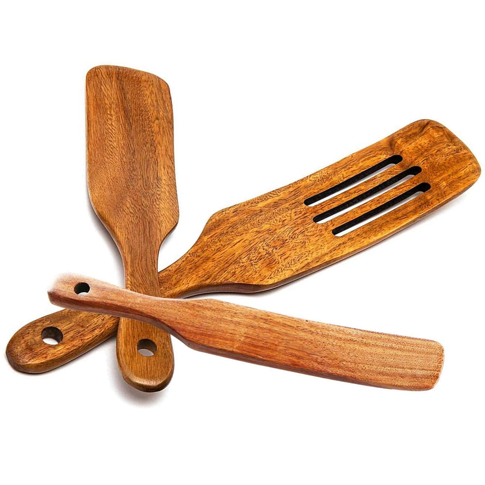 teak spurtle set