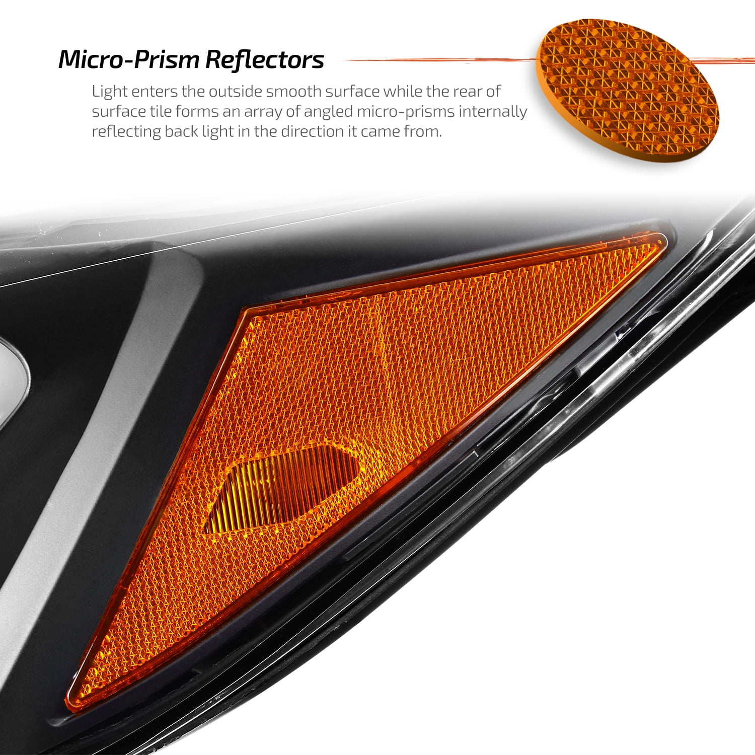 AKKON - For 2013-2016 Ford Escape Black Light Strip Front Projector Headlamps Driver + Passenger 2013 2014 2015 2016